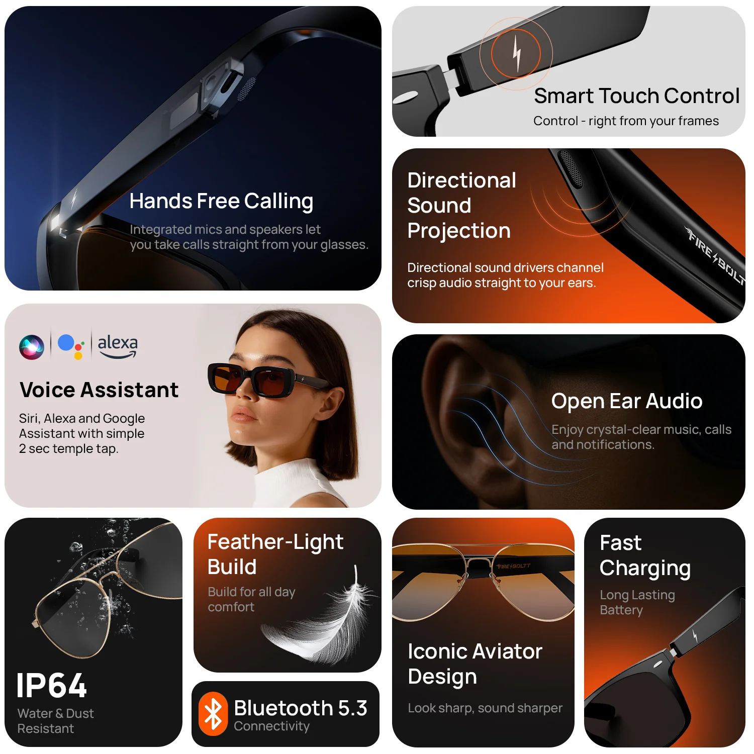 Fire-Lens Crux Smart Glasses | Wireless Bluetooth - Image 8