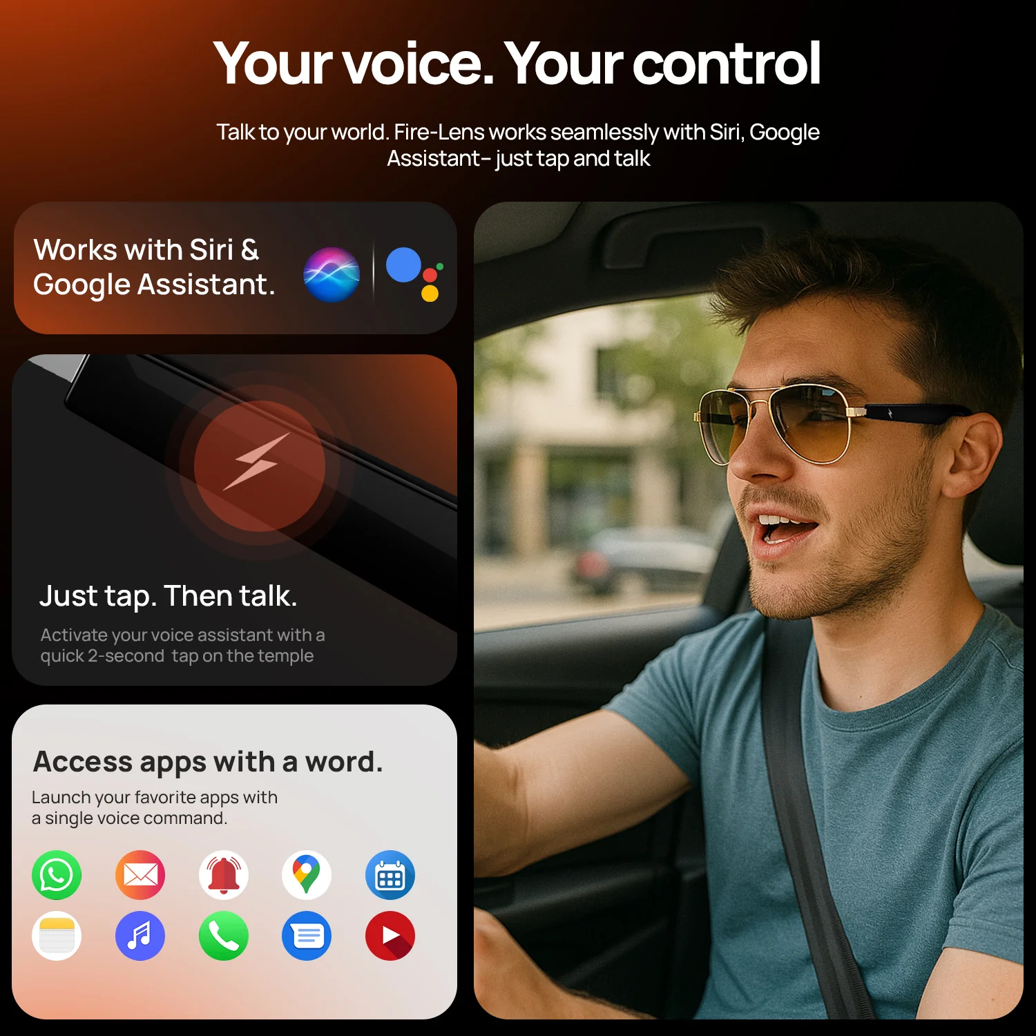 Fire-Lens Sway Smart Glasses | Wireless Bluetooth - Image 15