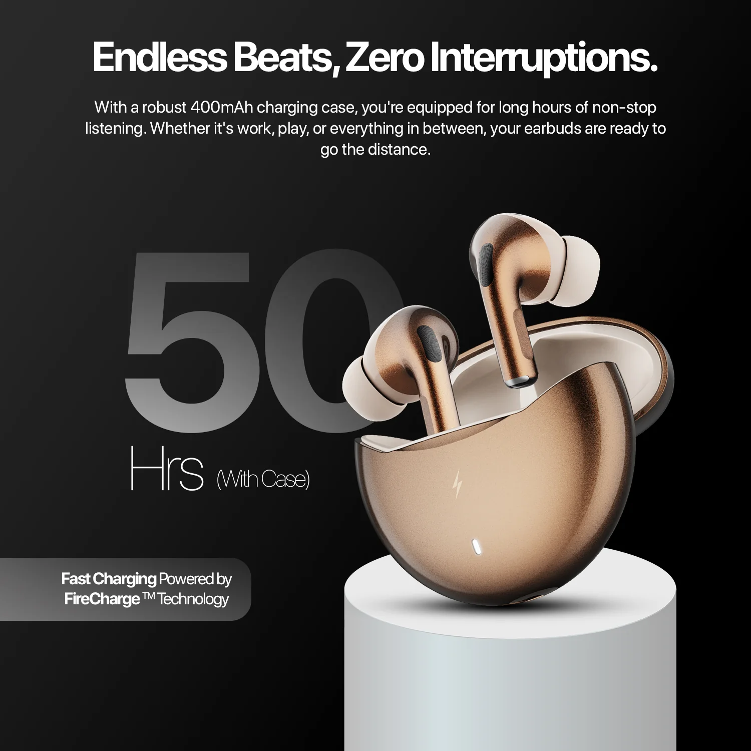 FirePods Aero Ultra TWS - Gold Metalic - Image 10